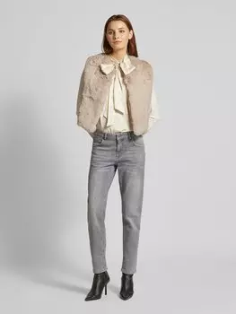 Жилет из искусственного меха с круглым вырезом Milano Italy, бежевый