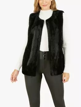 Жилет из искусственного меха Yumi, черный