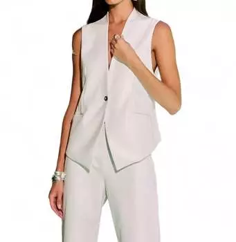 Жилет из искусственной кожи цвета Off White Fifteen Twenty