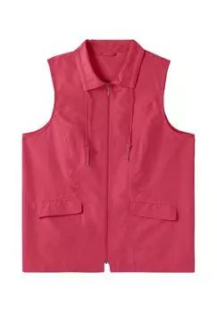 Жилет из микрофибры с отложным воротником Sheego, красный
