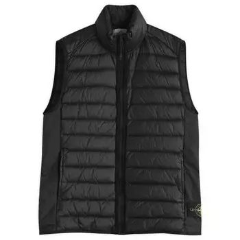 Жилет из нейлона с пухом и волокном Stone Island, черный