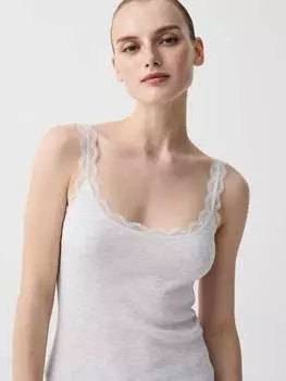 Жилет из органического хлопка с кружевом Ovs, цвет light grey marl