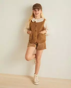 Жилет из овчины для девочки Coconut El Corte Ingls, коричневый