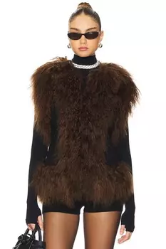 Жилет из овчины дороти Susanna Chow, коричневый