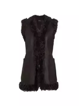 Жилет из овчины и замши Somila Akris, цвет mocca