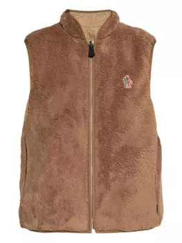Жилет из овчины Moncler Grenoble, коричневый