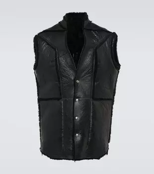 Жилет из овчины Rick Owens, черный