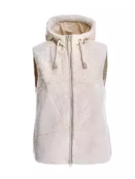 Жилет из овчины с капюшоном Maximilian, цвет buttercream