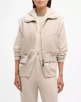 Жилет из овчины с отделкой Monili Brunello Cucinelli, цвет C1365 Oat