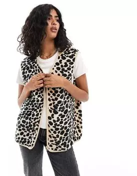 Жилет из полярного флиса с леопардовым принтом ASOS DESIGN
