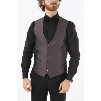 Жилет из шелка с узором CERIM.ACADEMY Corneliani, Burgundy