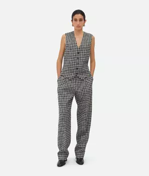 Жилет из шерсти букле в клетку Bottega Veneta