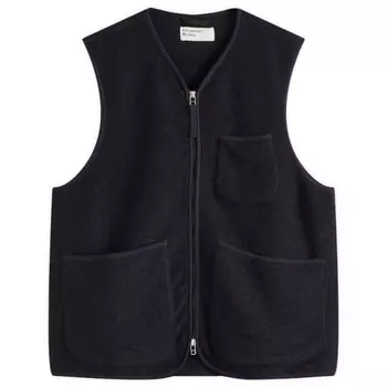 Жилет из шерстяного флиса на молнии - представлен в конце. Universal Works, синий
