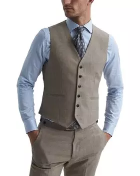 Жилет из шерстяной фактурной веревки Reiss, коричневый