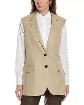 Жилет из смеси льна и шерсти от rag & bone Odessa, коричневый