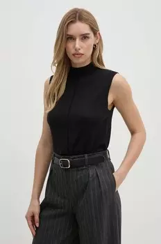 Жилет из смесового шелка Calvin Klein, черный