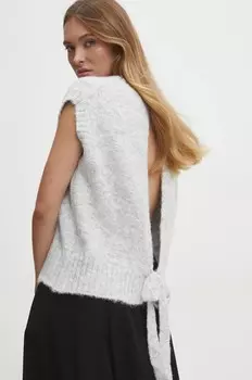 Жилет из смесовой шерсти Answear Lab, серый