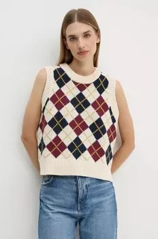 Жилет из смесовой шерсти Levi's, бежевый