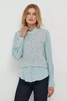 Жилет из смесовой шерсти Sisley, синий