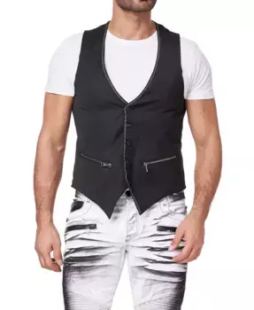 Жилет из софтшелла KINGZ с большим принтом на спине, черный