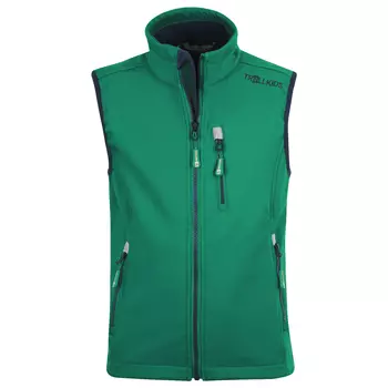 Жилет из софтшелла Trollkids Kid's Trollfjord Vest, цвет Pepper Green/Navy