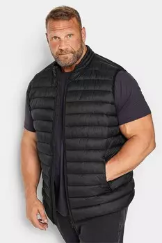 Жилет из стеганого пуховика Badrhino Big & Tall, черный