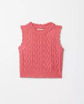 Жилет из трикотажа с рюшами Sfera, фуксия