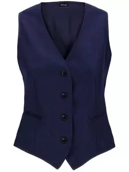Жилет из твила Kiton, синий