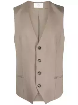 Жилет из вирджинской шерсти AMI Paris, нейтральный