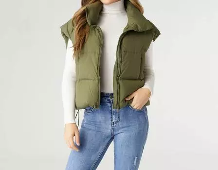 Жилет Jana Chunky Down в оливковом цвете COCO + CARMEN