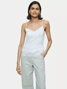 Жилет Jigsaw с кружевной отделкой из модала, белый