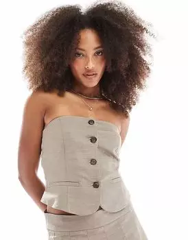 Жилет JJXX Coord бежевого цвета с открытыми плечами