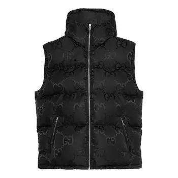 Жилет jumbo gg canvas vest 'black' Gucci, черный