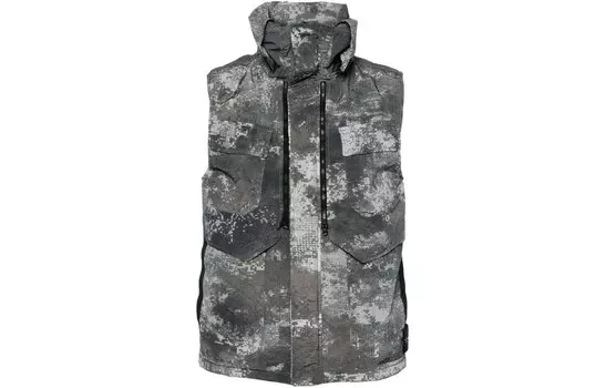 Жилет камуфляжного цвета Dissolveing Grid Stone Island, серый