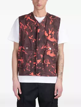 Жилет камуфляжной расцветки с компасом Stone Island, коричневый