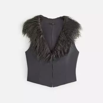 Жилет Kith Women Kyani Fur Collar Vest, цвет Void
