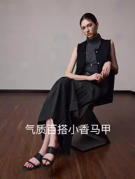 Жилет классический Qianjin Xiaoxiangfeng MSlan 24 с круглым вырезом и кисточками, черный