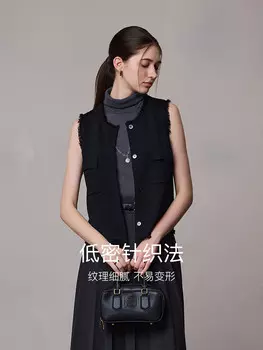 Жилет классический женский Qianjin Xiaoxiangfeng MSlan 24 с кисточками, черный