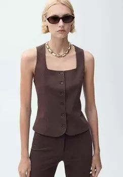 Жилет KLUM Mango, коричневый