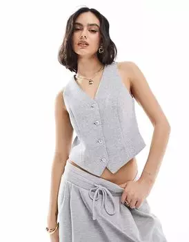 Жилет-кофта Vero Moda из джерси светло-серого меланжа