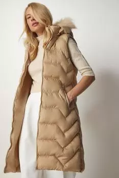 Жилет - Коричневый - Пуховик Happiness stanbul, коричневый