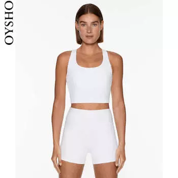 Жилет короткий Oysho с подтяжками, белый