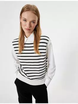 Жилет KOTON Sweater, цвет Ekru Gestreift
