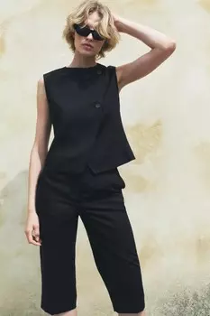 Жилет-кроссовер ZARA, черный