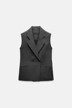 Жилет-кроссовер ZARA, темный антрацит