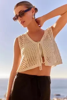 Жилет крючком Next, бежевый