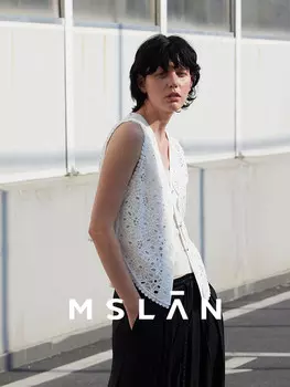 Жилет кружевной MSlan, кремовый