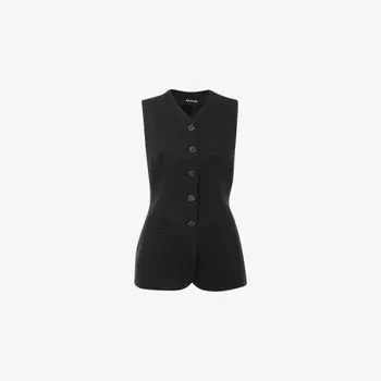 Жилет льняной женский Whistles Molly с V-образным вырезом, черный