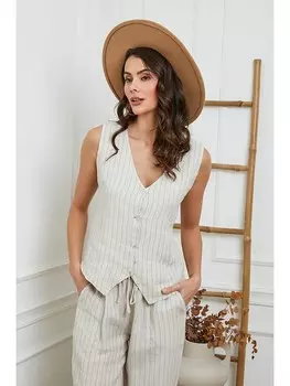 Жилет La Compagnie Du Lin Leinen-Weste, кремовый