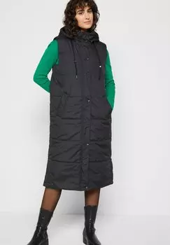 Жилет LANGE MIT KAPUZE bonprix, черный